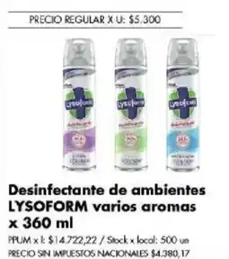Disco Lysolform desinfectante de ambientes varios aromas oferta