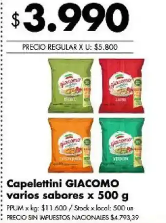 Giacomo capeletti varios sabores