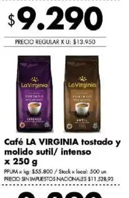 Disco La virginia café tostado y molido sutil/intenso oferta