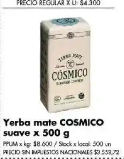 Disco Cósmico yerba mate suave oferta