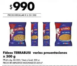 Disco Terrabusi fideos varias presentaciones oferta
