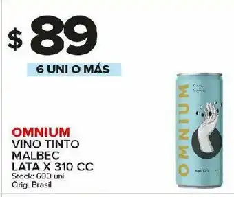 Carrefour Vino tinto omnium malbec lata 310cc oferta