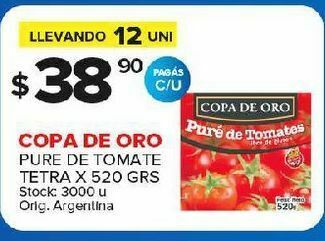 Carrefour Maxi Puré de tomate copa de oro 520g oferta