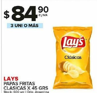 Carrefour Maxi Papas fritas lay's clásicas 45g oferta