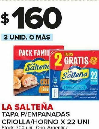 Carrefour Maxi Tapa para empanada la salteña 22uni oferta