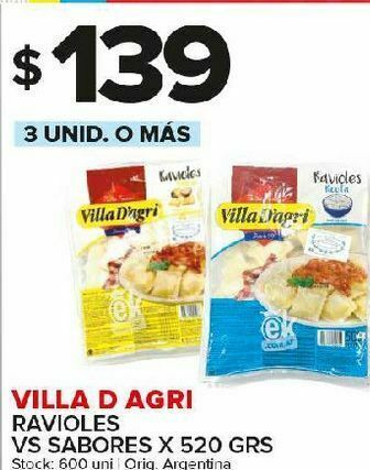 Carrefour Maxi Ravioles villa d'agri 520g oferta