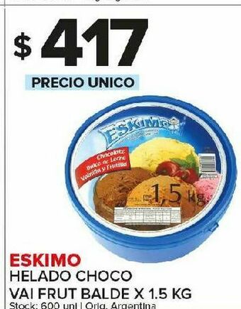 Carrefour Maxi Helado choco eskimo balde 1,5kg oferta