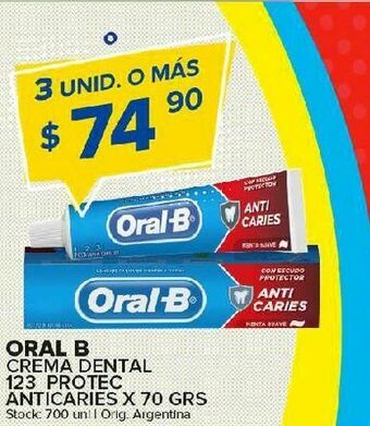 Carrefour Maxi Crema dental oral-b 123 70g oferta