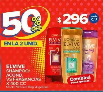Carrefour Maxi Shampoo/acond elvive 400cc oferta