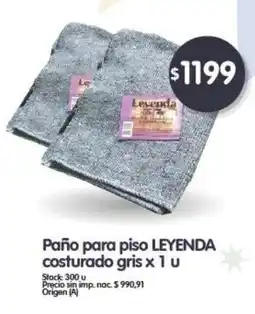 Supermercados Buenos Días LEYENDA Paño para piso costurado gris xlu oferta