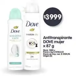 Supermercados Buenos Días DOVE Antitranspirante mujer oferta