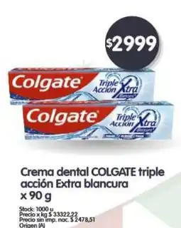 Supermercados Buenos Días COLGATE Crema dental triple acción Extra blancura oferta