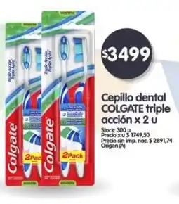 Supermercados Buenos Días COLGATE Cepillo dental triple acción x 2 u oferta
