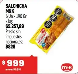 Makro M&K salchicha oferta