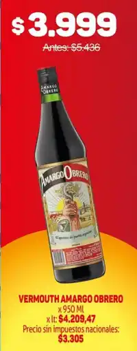 Makro Amargo obrero vermouth oferta