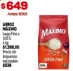 Makro Maximo arroz largo fino oferta