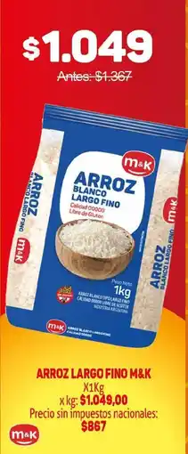 Makro M&K arroz largo fino oferta