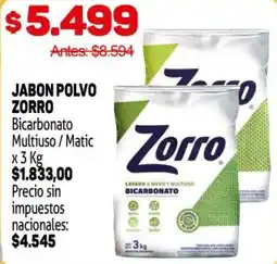 Makro Zorro jabon polvo bicarbonato multiuso / matic oferta