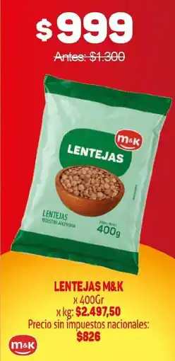 Makro M&k lentejas oferta