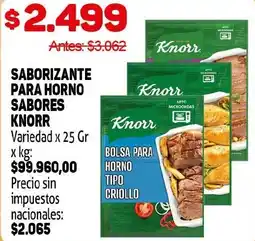 Makro Knorr saborizante para horno sabores oferta