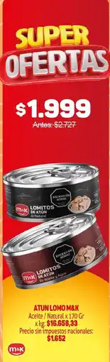 Makro M&K lomitos de atún oferta