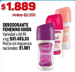 Makro Hinds desodorante femenino oferta