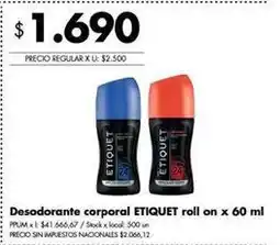 Disco Etiquet - desodorante corporal roll on oferta