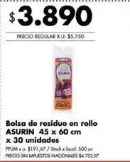 Disco Asurin - bolsa de residuo en rollo oferta