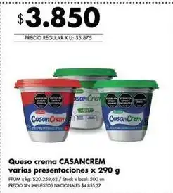 Disco Casancrem - queso crema oferta