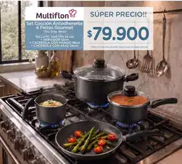 La Anonima Multiflon - set cocción antiadherente 4 piezas gourmet oferta