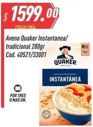 Supermercados Comodin Quaker - avena instantanea/tradicional 280gr cod. 40521/33001 oferta