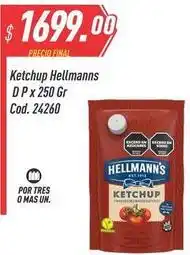 Supermercados Comodin Hellmann's - ketchup d p x 250 gr cod. 24260 oferta