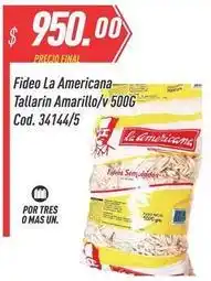 Supermercados Comodin La americana - fideo la americana tallarin amarillo/v 500g cod. 34144/5 oferta
