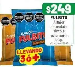 Almacor Fulbito - fulbito alfajor chocolate simple oferta