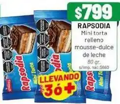 Almacor Rapsodia - mini torta relleno mousse-dulce de leche oferta