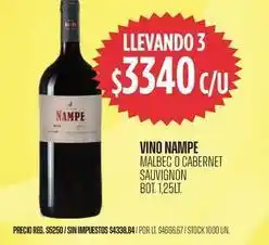 Supermercados Vea Nampe - vino malbec o cabernet sauvignon oferta