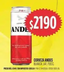 Supermercados Vea Andes - blanca, lat. 710cc oferta
