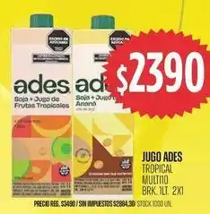Supermercados Vea Ades - jugo ades tropical multi11 brk. 1lt. 2x1 oferta