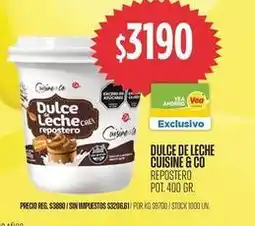 Supermercados Vea Cuisine - dulce de leche repostero oferta