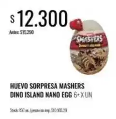 Supermercados Tadicor Huevo sorpresa mashers dino island nano egg oferta