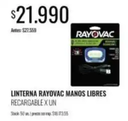 Supermercados Tadicor Rayovac - linterna manos libres recargable oferta
