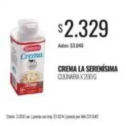 Supermercados Tadicor La serenísima - crema culinaria oferta