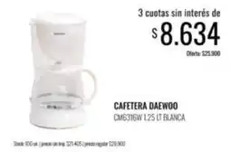 Supermercados Tadicor Daewoo - cm6316w 1.25 lt blanca oferta