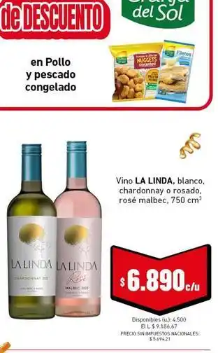 La linda - vino la linda, blanco, chardonnay o rosado