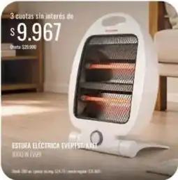 Supermercados Tadicor Estufa eléctrica everest/axel 1000 w ev99 oferta