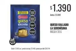 Supermercados Tadicor La serenísima - queso rallado oferta
