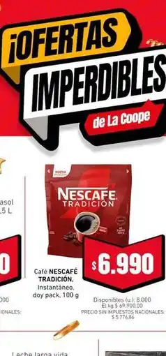 Cooperativa Obrera Nescafé - café tradición instantáneo oferta