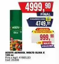 Maxiconsumo Molto - aceite aerosol oliva oferta