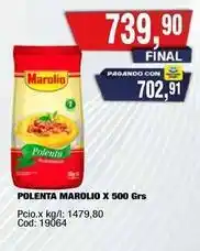 Maxiconsumo Marolio - polenta x 500 grs oferta