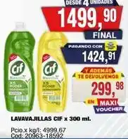 Maxiconsumo Cif - lavavajillas cif x 300 ml oferta